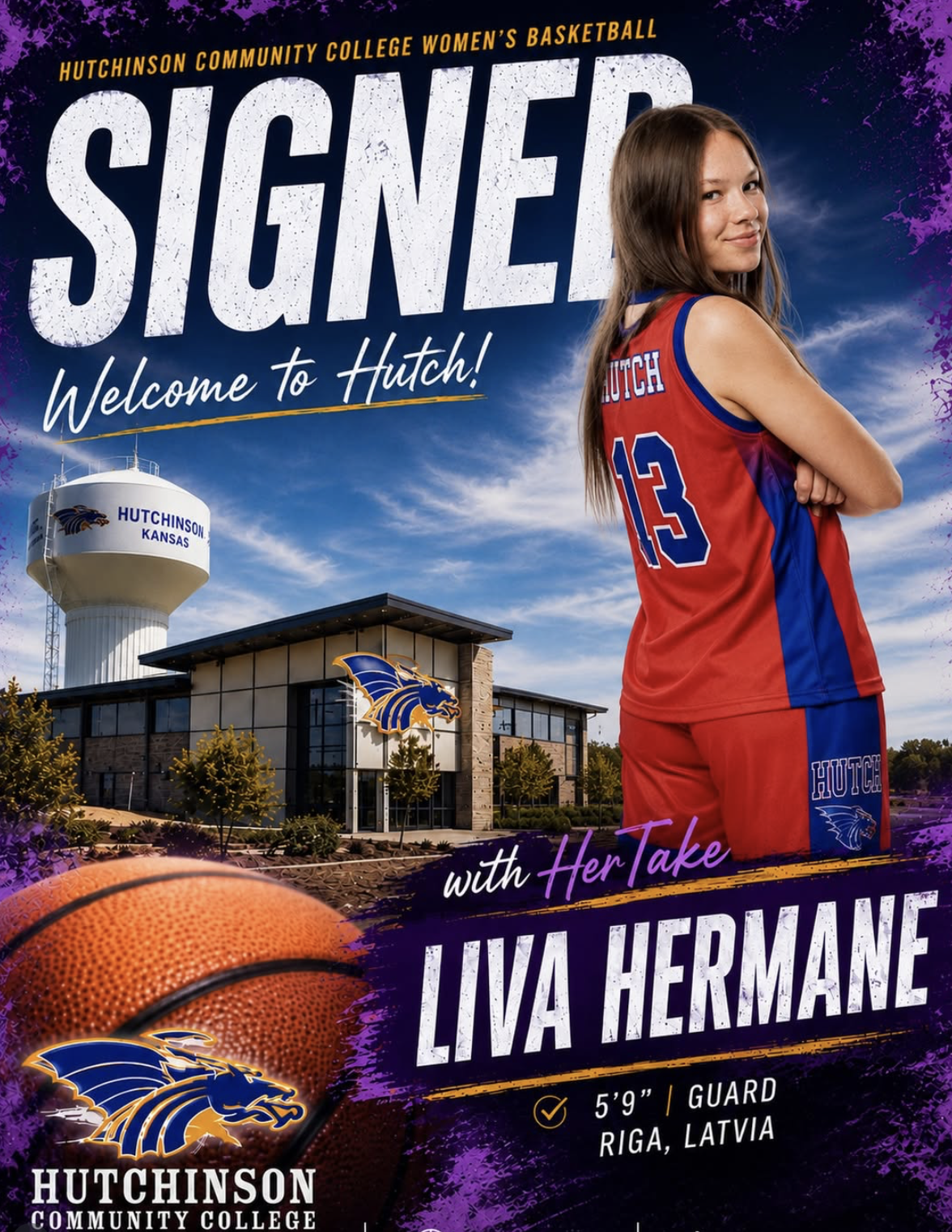 Liva Hermane signed with Hutchinson Community College
